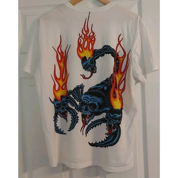 ALLSAINTS Men’s Stinger White Graphic Scorpion Crewneck T-shirt Size Medium - Picture 1 of 6